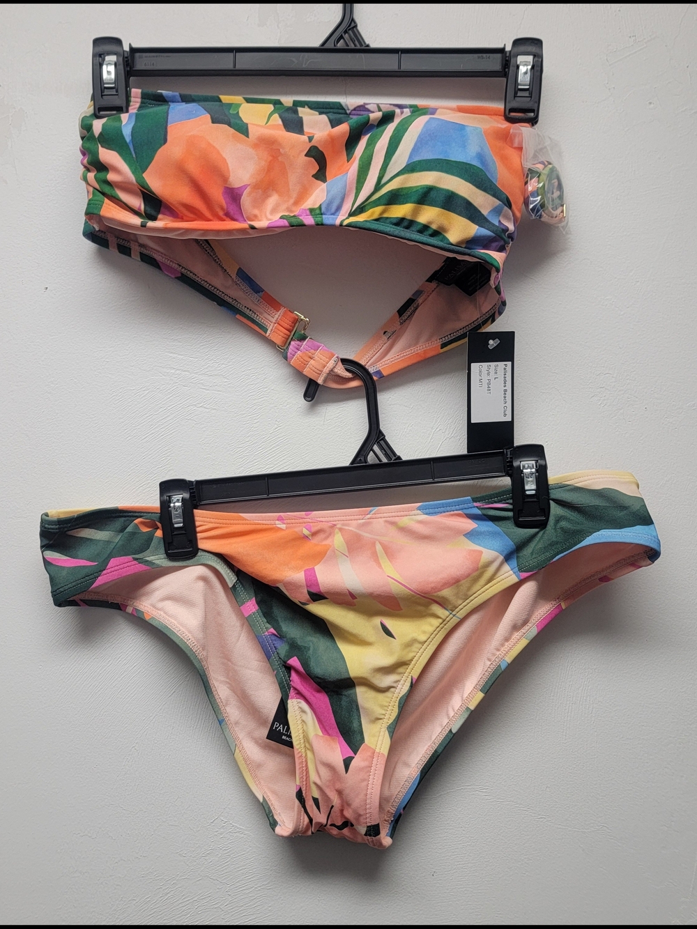 Women's NWT Size L Glamorous Multicolor Tropical Print Bikini 2 Piece
